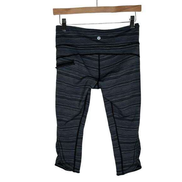 Lululemon Run Top Speed Cropped Leggings Active Pants Women’s Size 6 Gray - Picture 12 of 12
